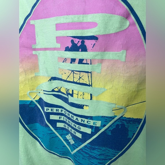 Columbia PFG tshirt lime green florescent size large - Picture 4 of 6